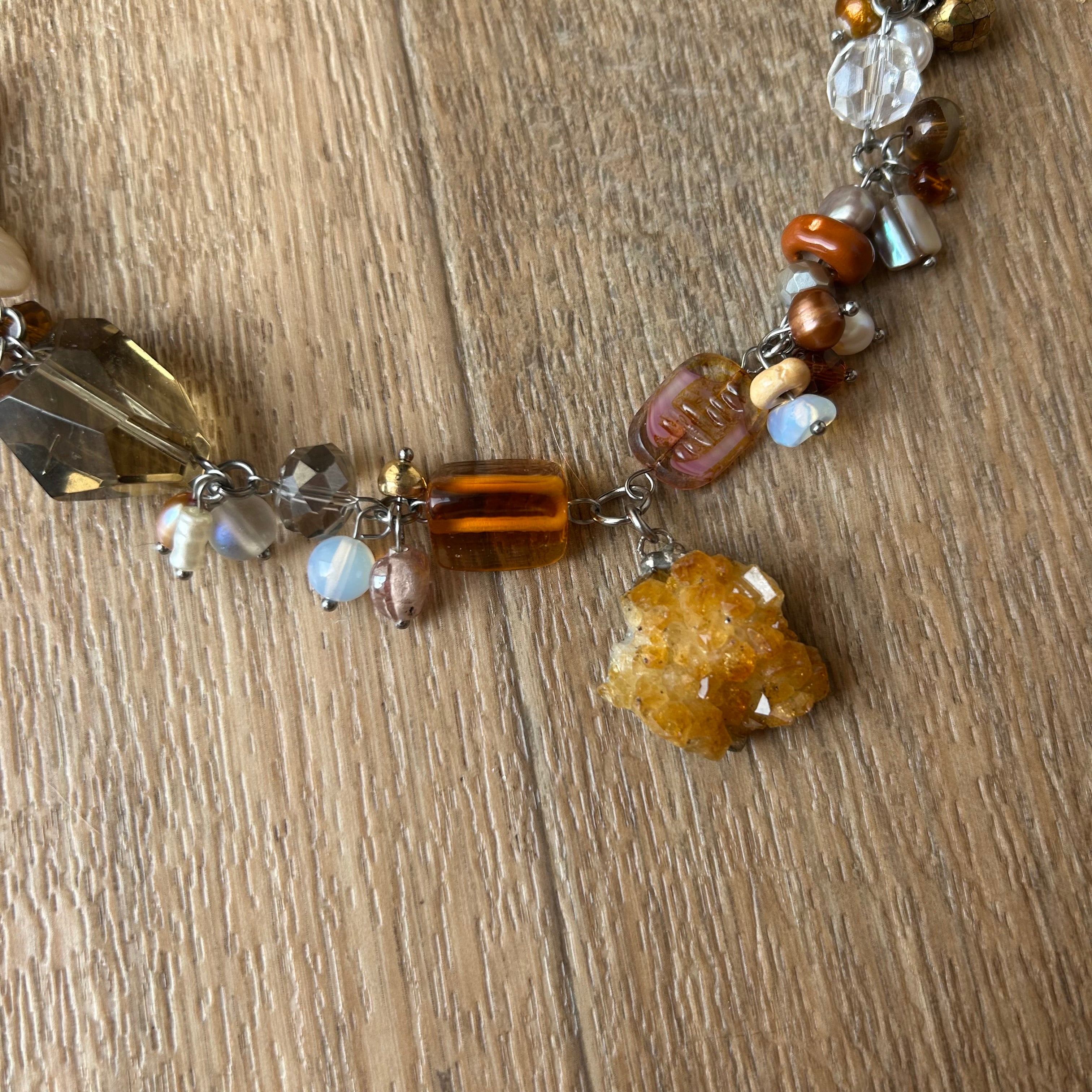 Citrine cluster necklace