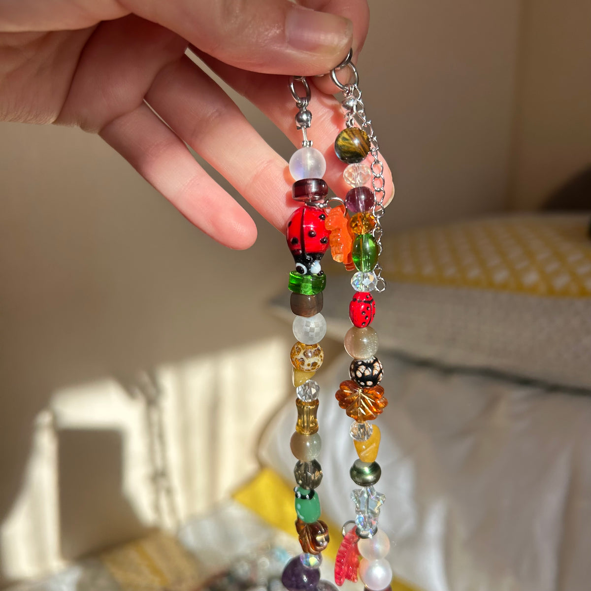 Fawn deer beaded necklace