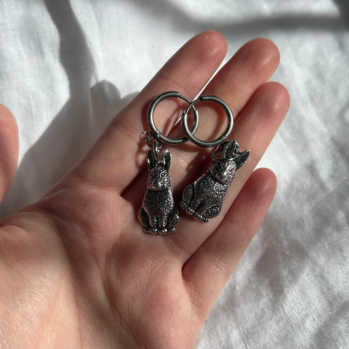 Enamel rabbit earrings