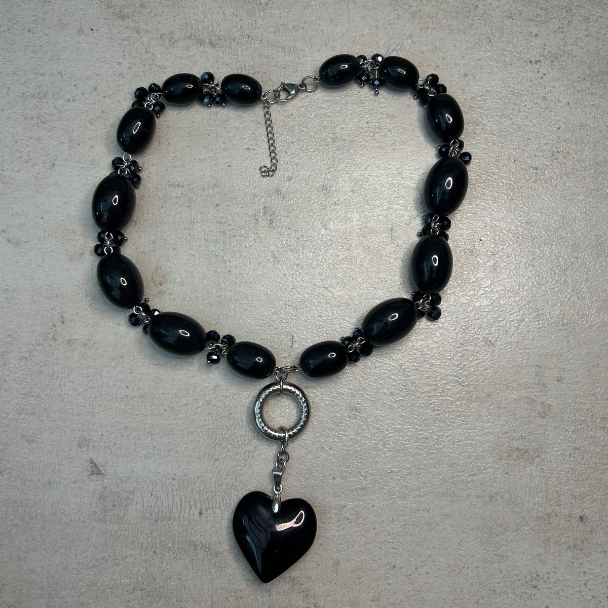 black heart statement necklace
