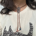 Ems' soft corded bolo tie beaded necklace