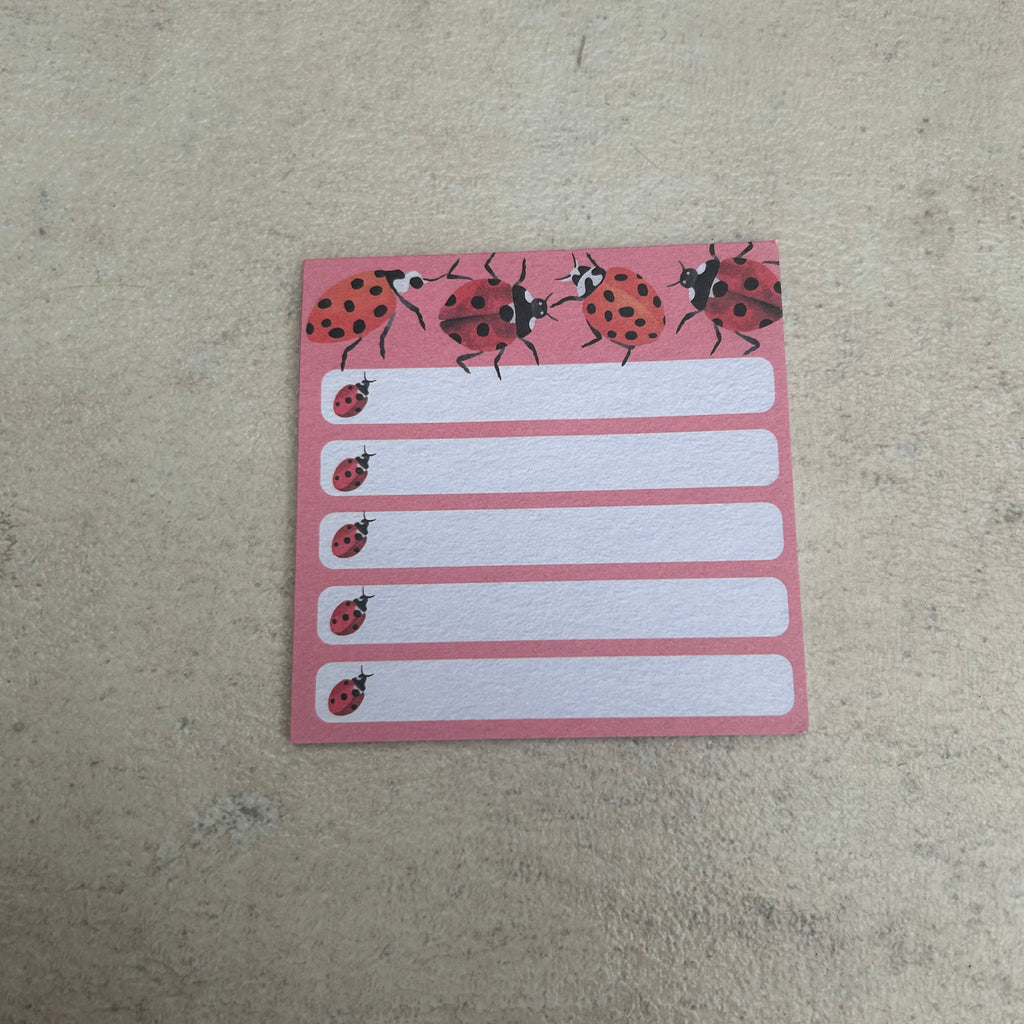 Ladybug print small sticky note