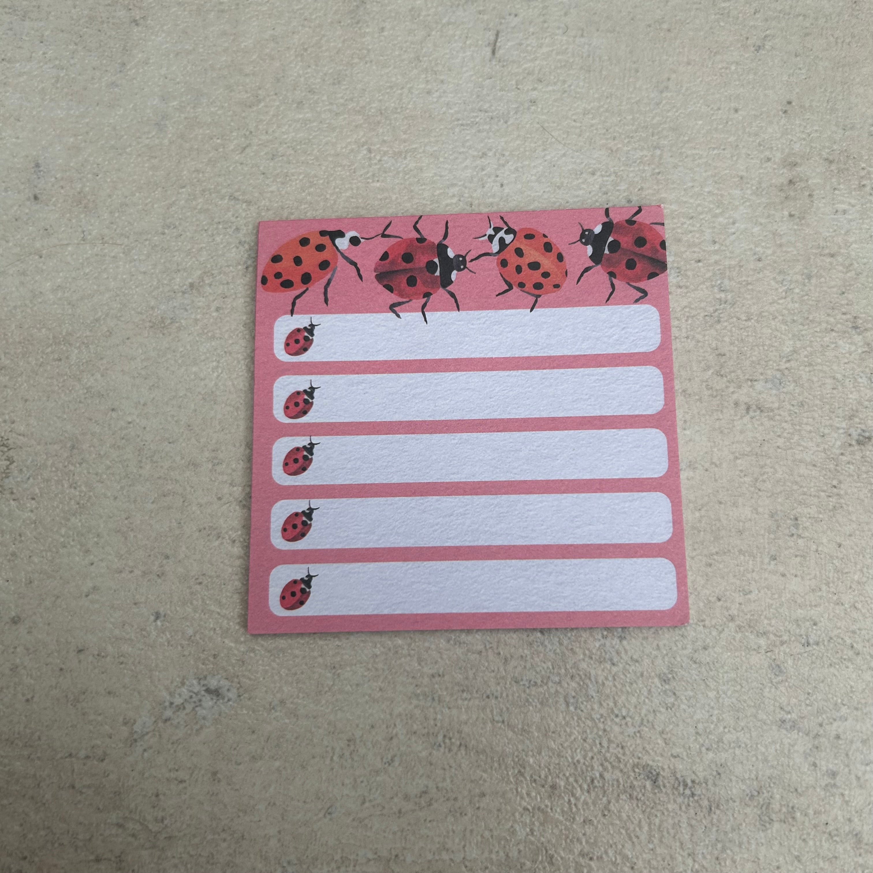 Ladybug print small sticky note
