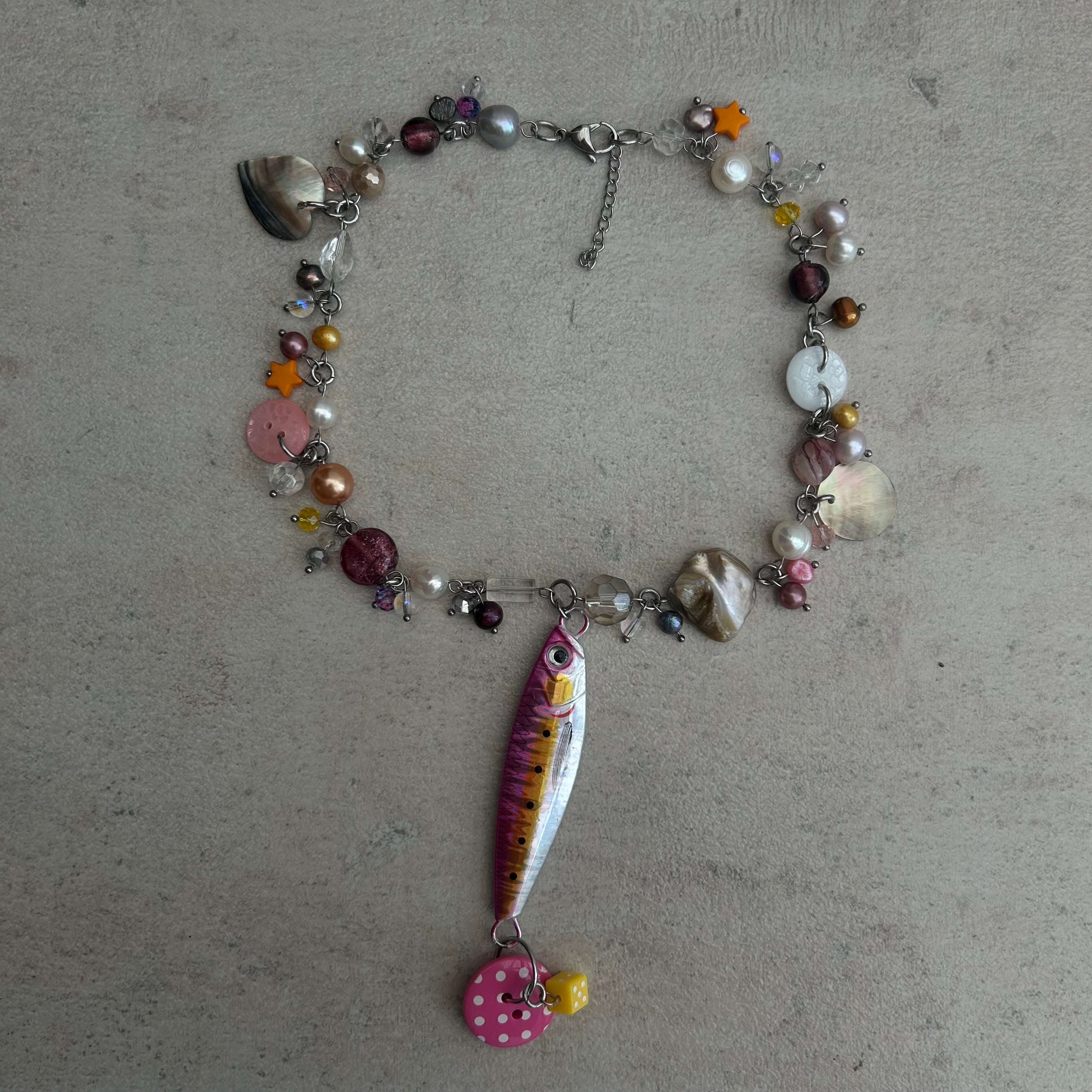 Cluster fish necklace