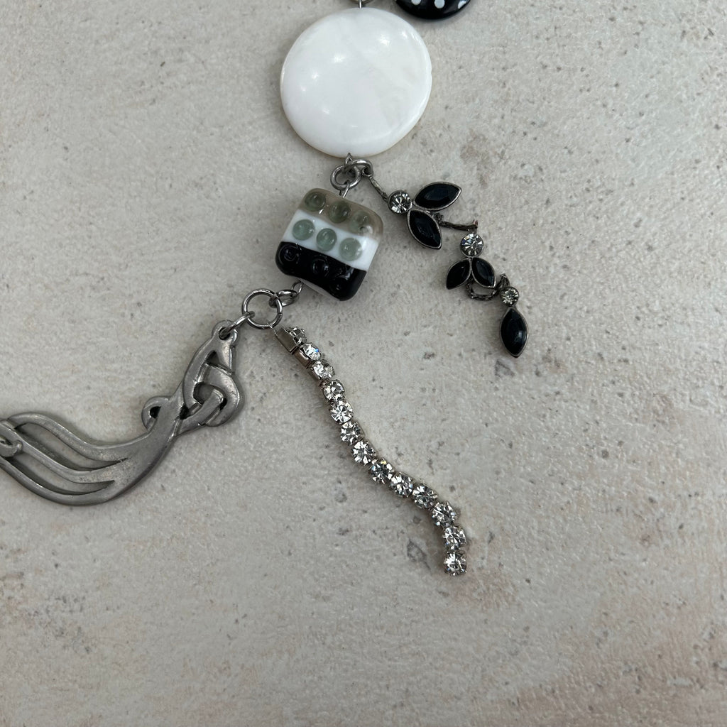 Polka spot b&w necklace