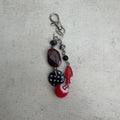 Polka dot red & black fish keyring