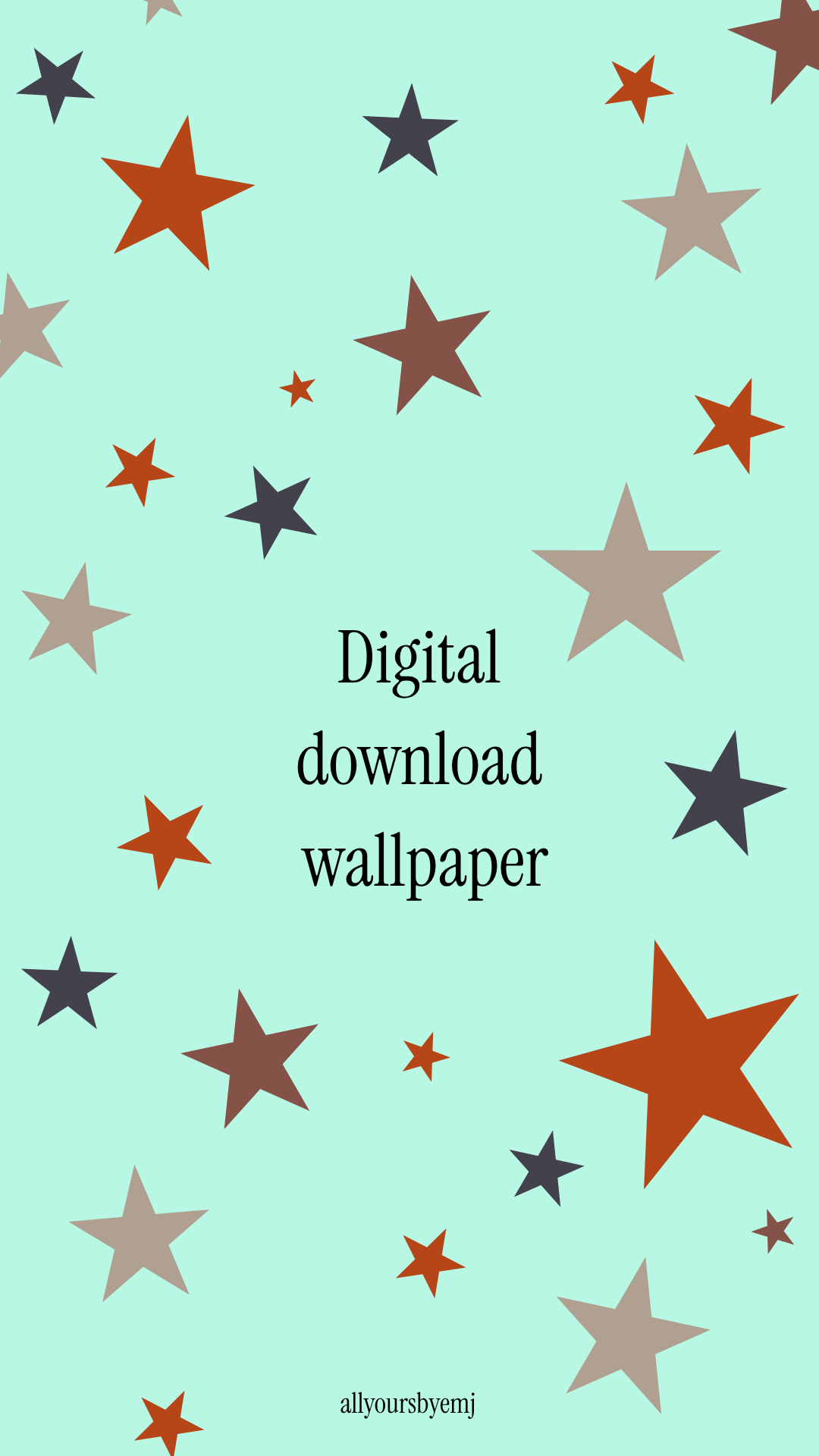 Autumnal plain teal & star wallpaper / background