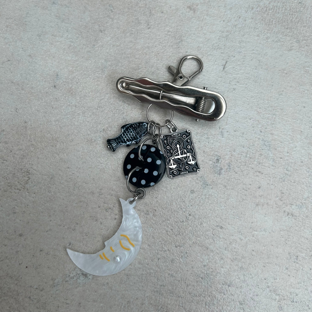 Multi-use moon polka dot keyring