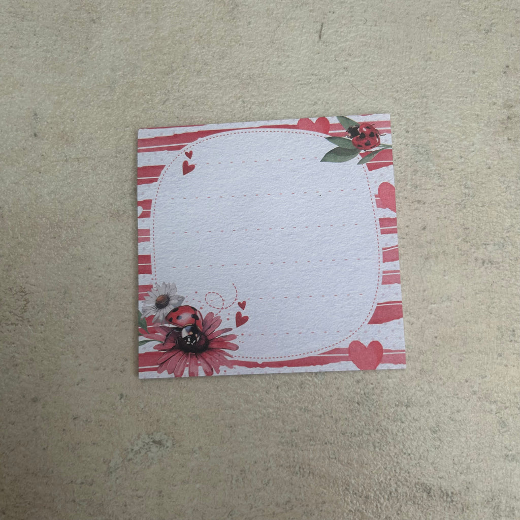 Ladybug print small sticky note