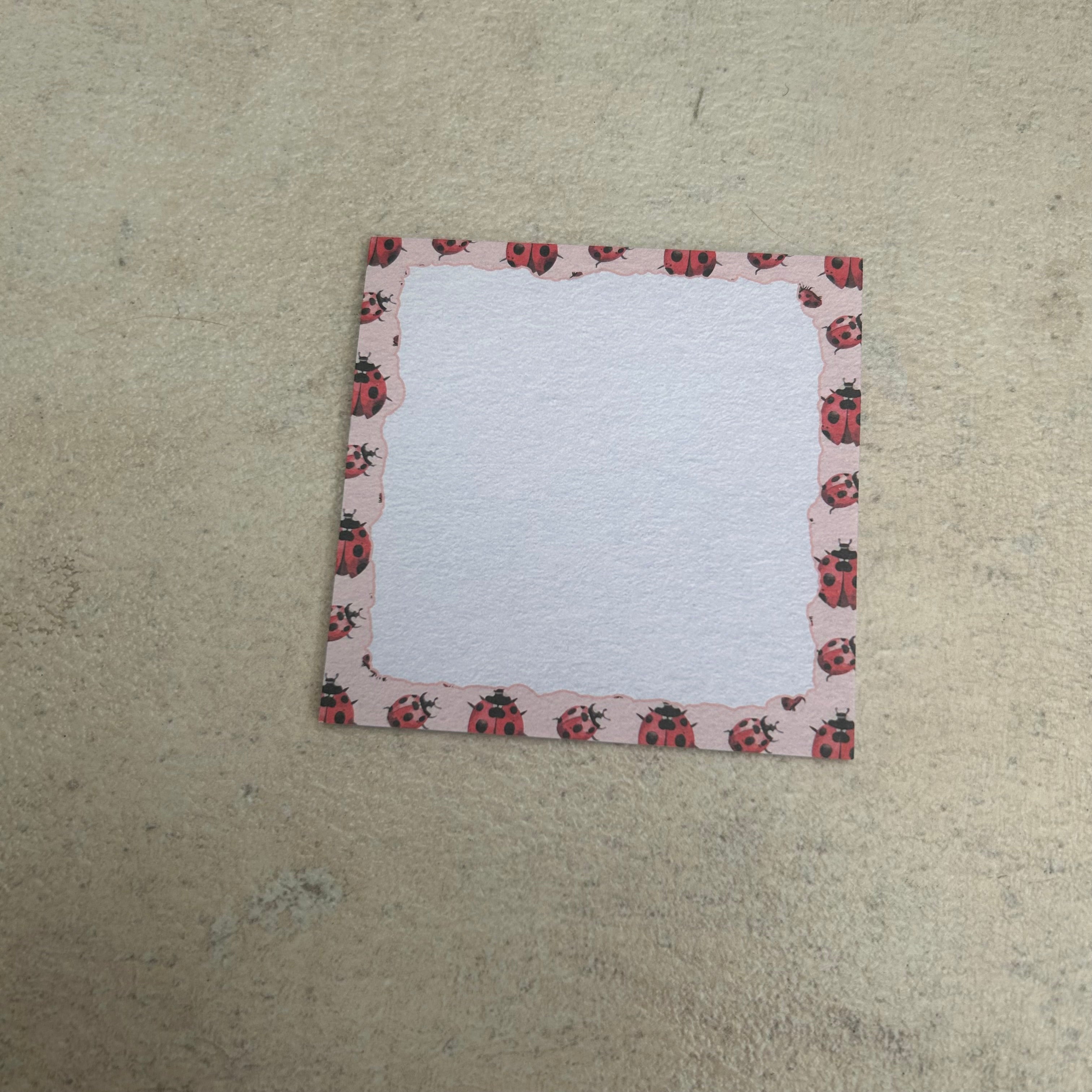 Ladybug print small sticky note