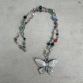 Butterfly weighted beaded necklace