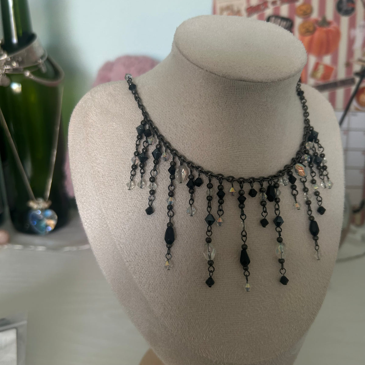 Gothic statement dangle necklace