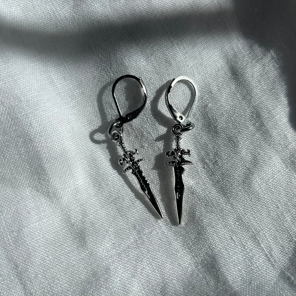 French hook sword earrings