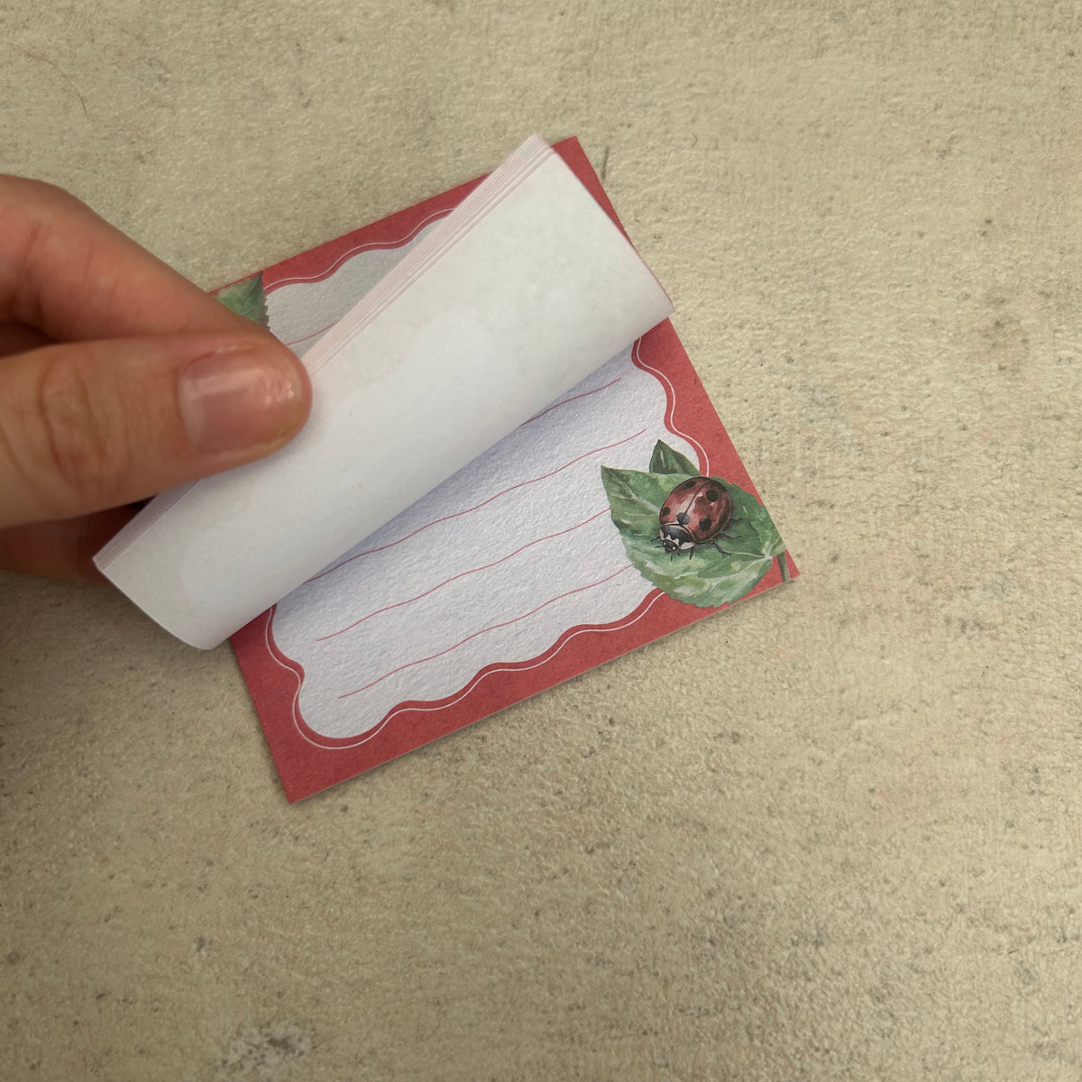 Ladybug print small sticky note