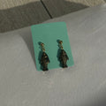 Gold on black fish earrings