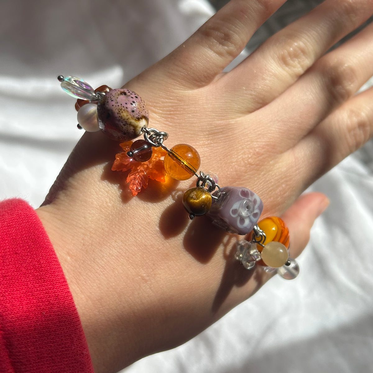 Purple and brown bracelet