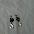 Polka dot spiral stud earrings