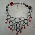 Blood droplet web necklace