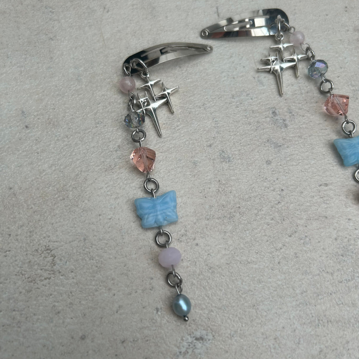 Pink & Blue snap hair clips