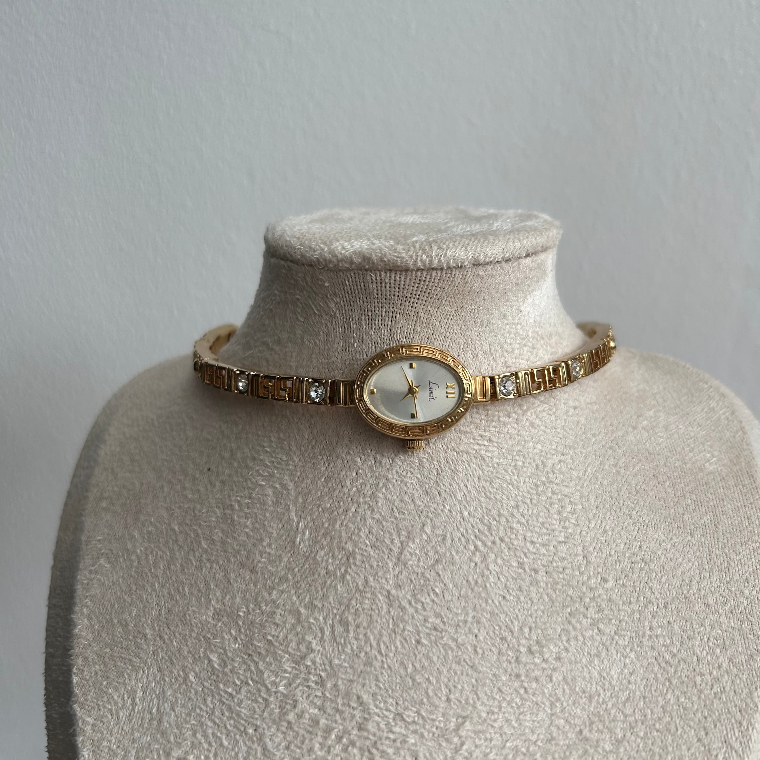 Limit upcycled watch choker necklace