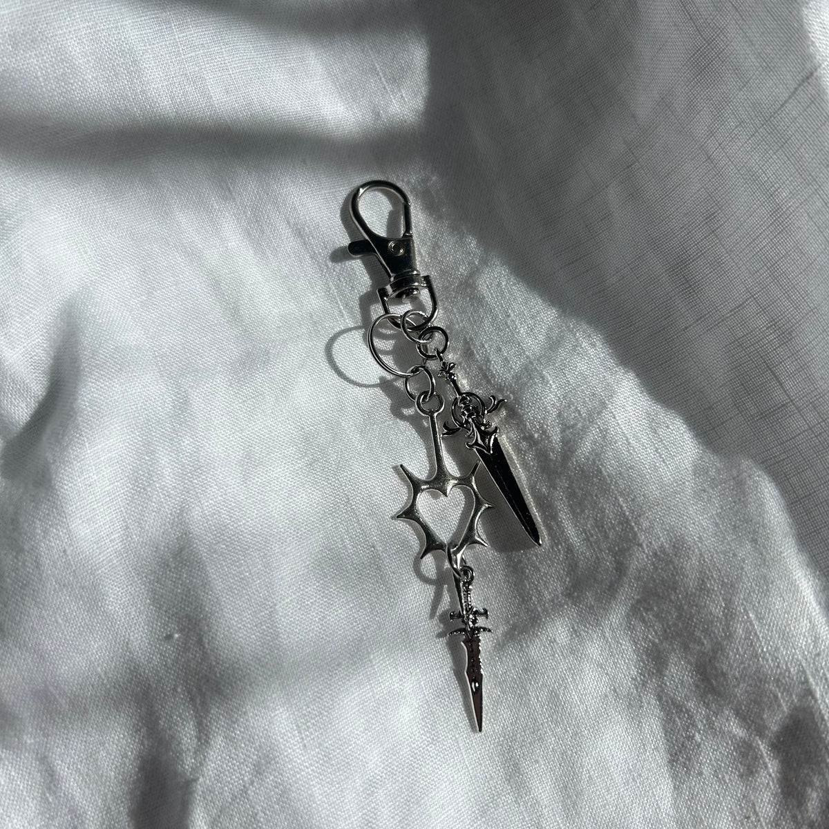 Spike and sword keyring.